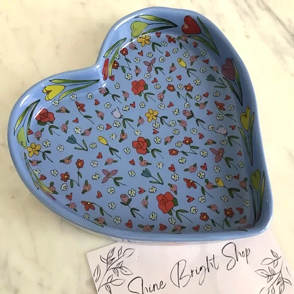 Anthropologie Mud Fairy Trinket Dish Jewelry Tray Glazed Stoneware New In Box - Picture 8 of 11